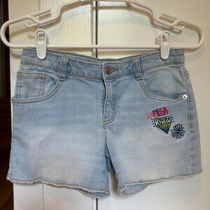 Girls' embroidered jean shorts